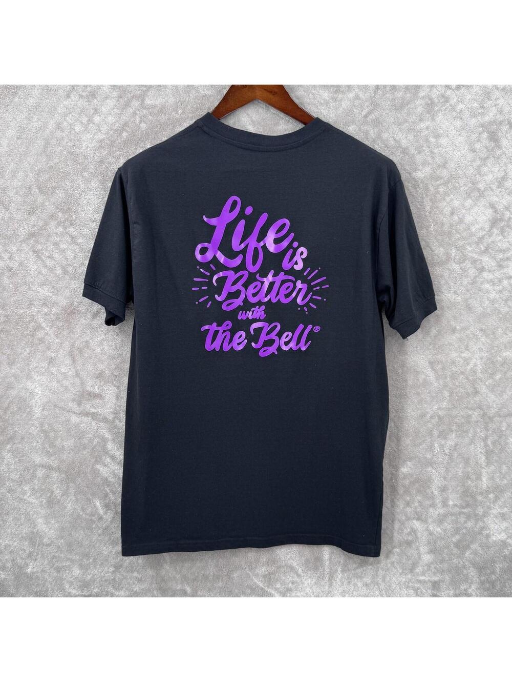 Taco Bell Shirt Mens Medium Black Henley Life Is Better With The Bell Graphic